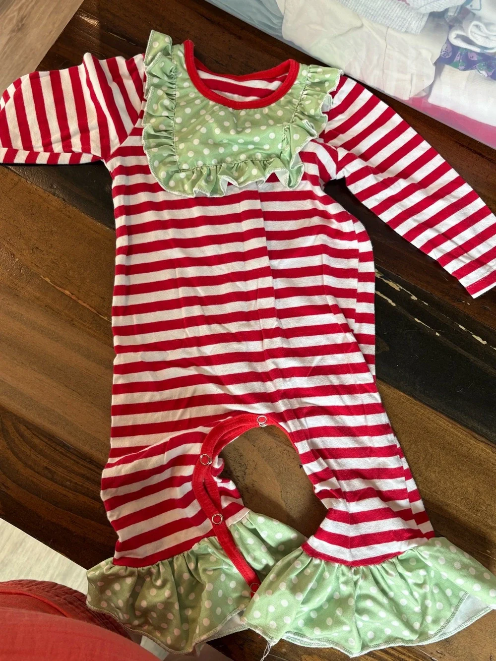 Christmas ruffle romper